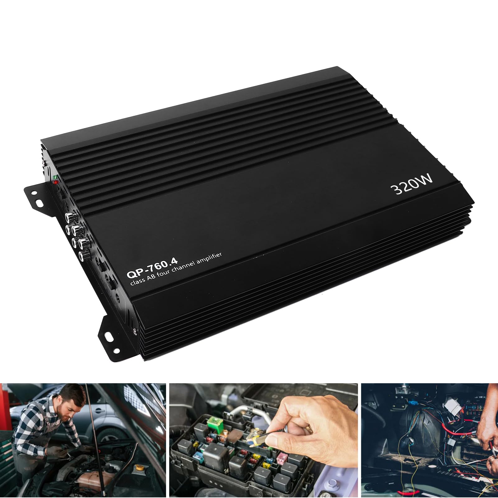 Amplificador Estéreo para Automóvil de 4 Canales de Aluminio para Alta Disipación de Calor, Amplificador de Potencia para Mejorar los Parlantes del Automóvil, Ideal para el de