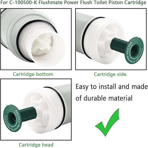 Miniatura 3 de Repuesto original C-100500-K FlushmateCartuchoPower Flush Piezas de cartucho de pistón de inodoro, se adapta a los modelos 500, 501, 501A, 501B,