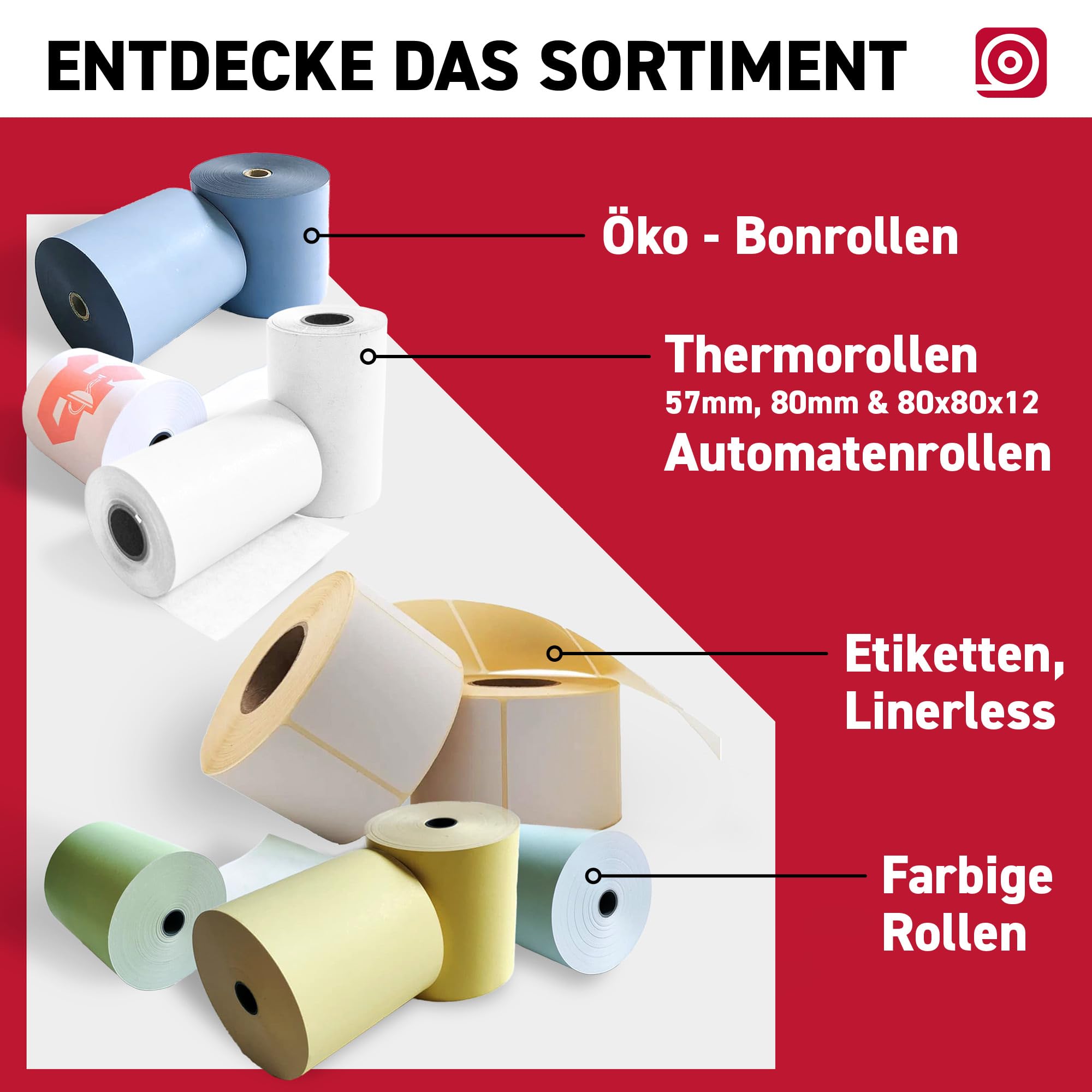 Blue4est® Öko Thermorolle 80 mm x 80 m x 12 mm - umweltfreundliches Thermopapier 52g/m² - 40 Kassenrollen mit ca. 80 mm Rollendurchmesser – Ökobon für EC-Cash und Kassenbondrucker