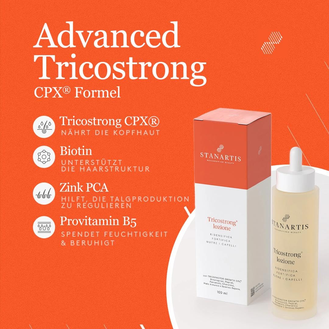 Tricostrong® Anti-Haarausfall Lotion mit Bimatoprost & Tricofactor Growth CPX® | Unterstützt Haarwachstum & Dichte | Stärkt Kopfhaut & Haarwurzeln | Für Frauen & Männer | 100 ml