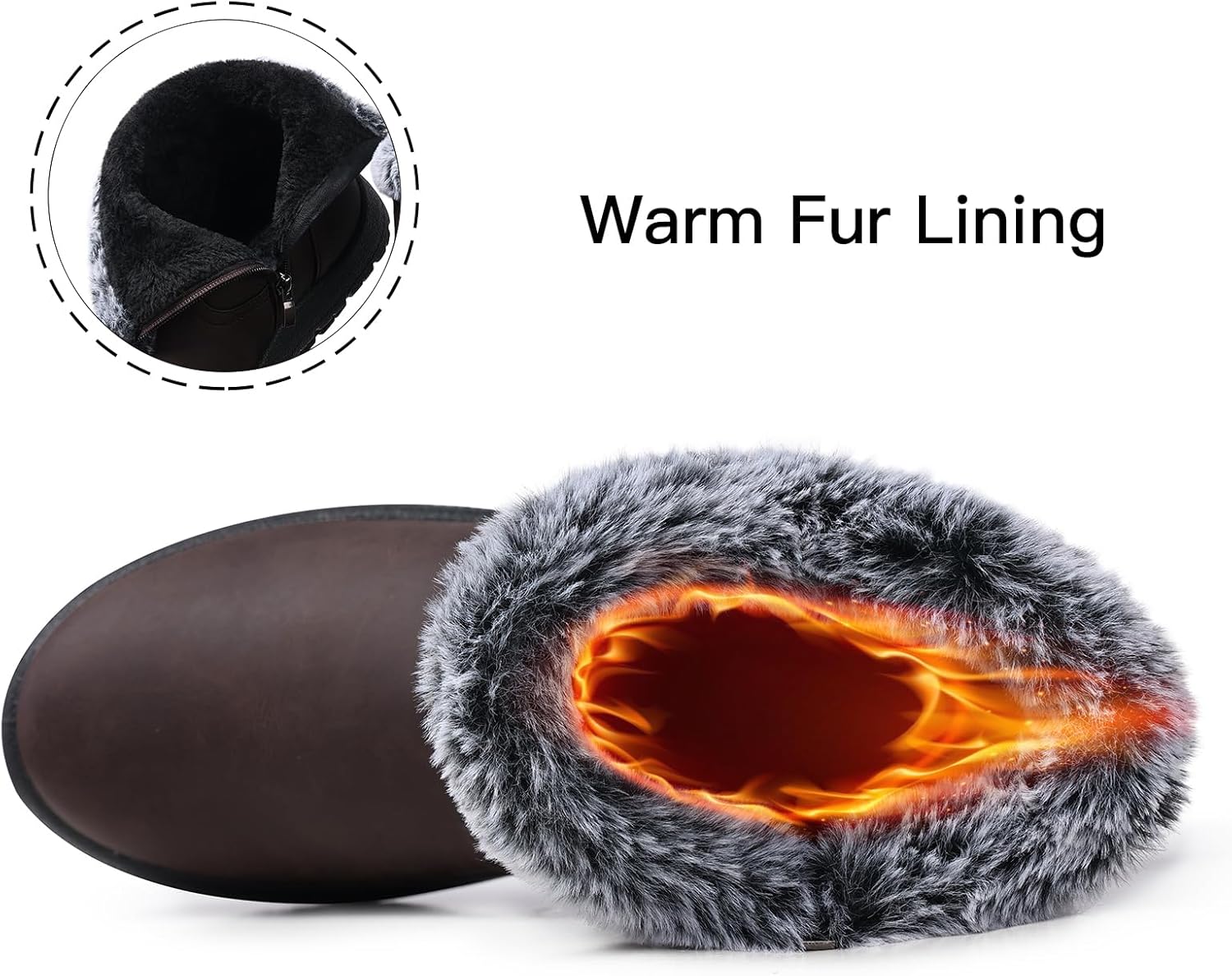 SHIBEVER Women's Snow Boots Winter Fur Lined Waterproof Anti-Slip Booties Women Ankle Snow Boots - Image 6