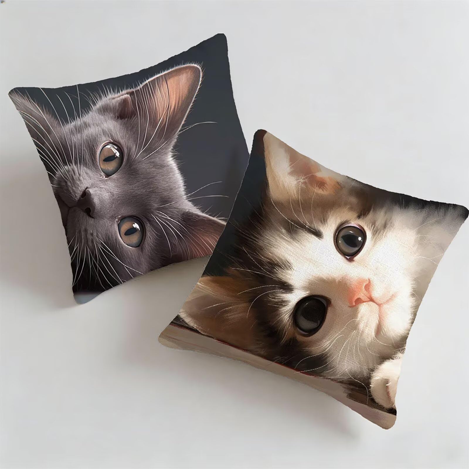 Housse coussin exterieur impermeable 75x75cm chat lot de 2 P-2495