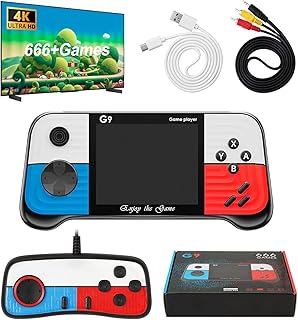 Handheld Game Console for Kids, Retro Gaming Console, Portable Game Console with 3.0'' Color Display and Gamepad, Preloaded 666 Classic Retro Video Games, Support 2 Players and TV Connection