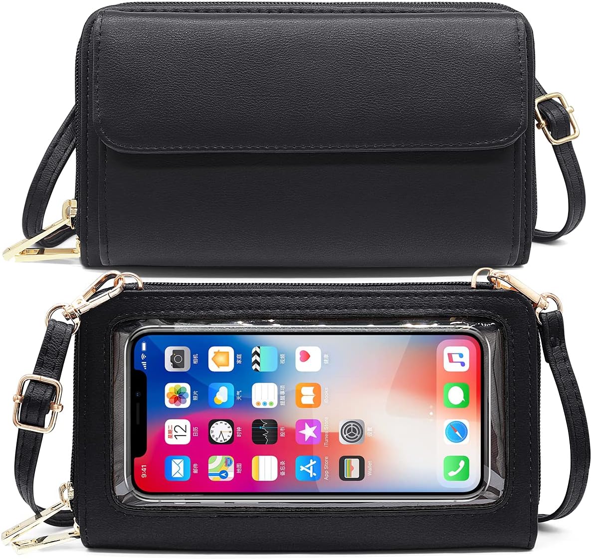 HNOOM Touchable Phone Bag Women Cross Body Phone Bag RFID Blocking Cell Phone Purse Wallet Crossbody Shoulder Bag Wristlet Handbags with Shoulder & Wrist Strap Fits Phone Under 6.9 Inch HNOOM Touchable Phone Bag Women Cross Body Phone Bag RFID Blocking Cell Phone Purse Wallet Crossbody Shoulder Bag Wristlet Handbags with Shoulder & Wrist Strap Fits Phone Under 6.9 Inch