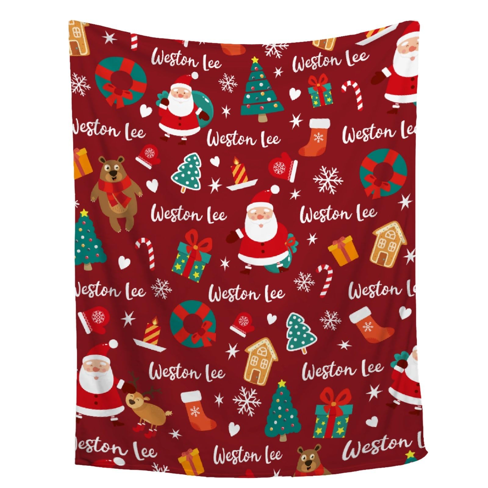 Tukiv Custom Christmas Blanket | Personalized Blanket for Boys Girls | Plush Cozy Customized Name Blanket | Personalized Gifts Name Blanket for Birthday Christmas | 40
