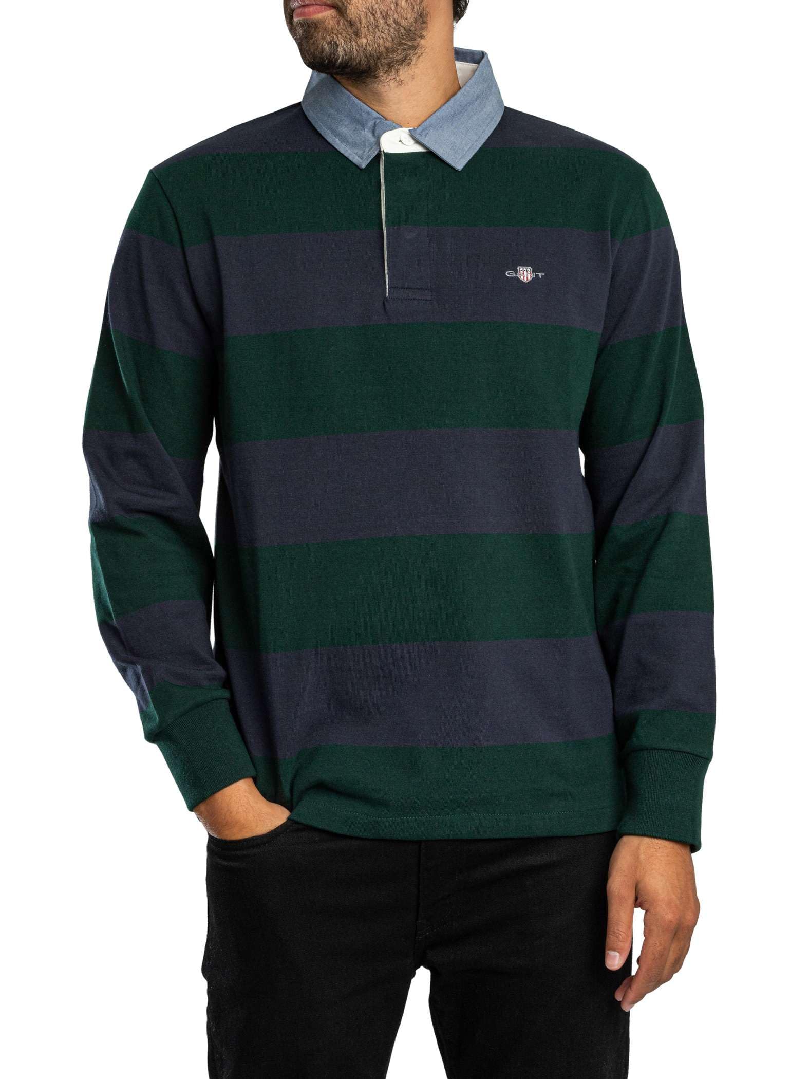 GANT REG Chambray Stripe Heavy Rugger, Green, L