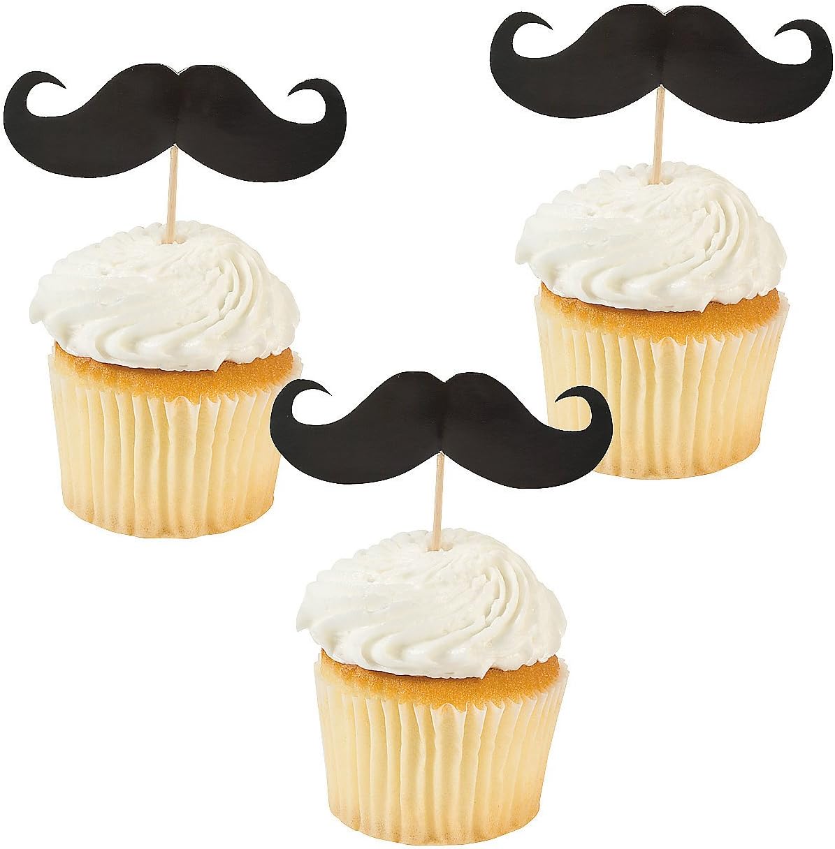 Fun Express Mustache Food And Cupcake Party Picks - 25 Pieces
