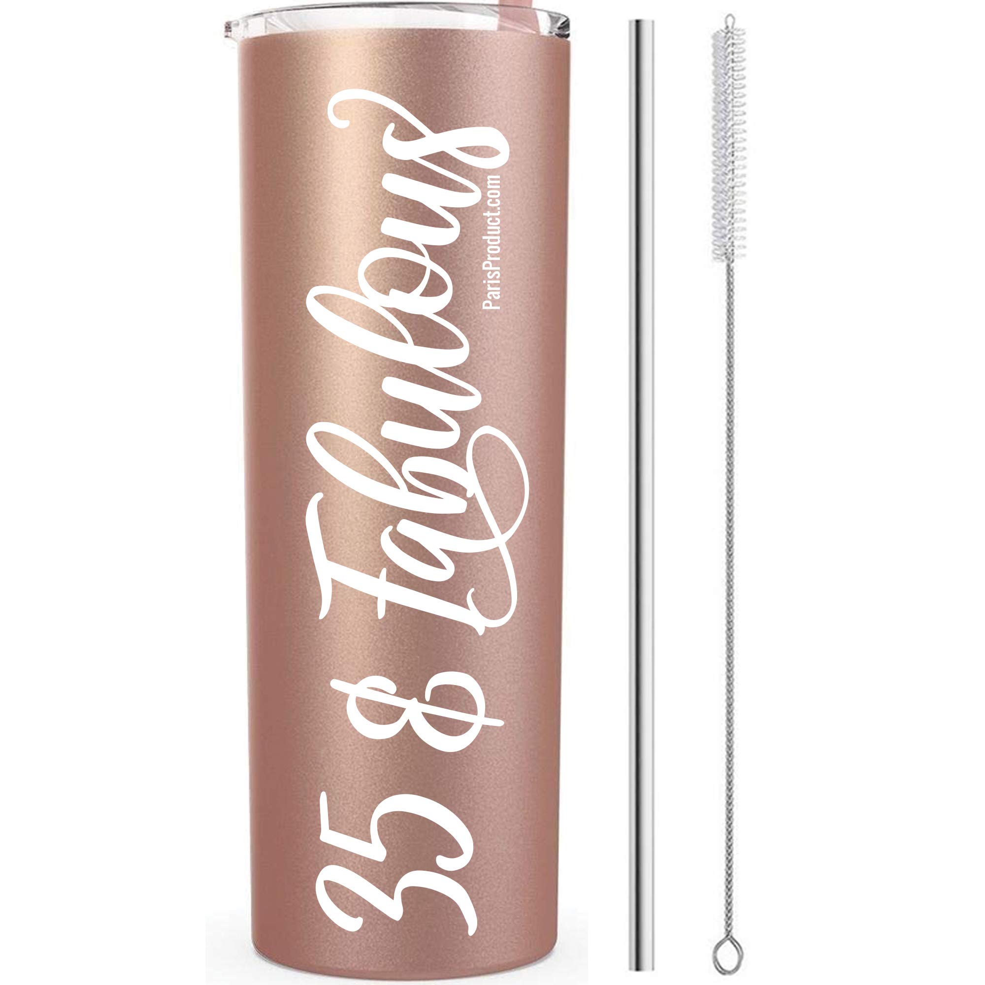 35 & Fabulous 20 Oz Stainless Steel Rose Gold Tumbler, Gifts For 35 Year Old Women, 35th Birthday Party Supplies For Women, 35th Birthday Gifts For Women, 35th Birthday Decorations Birthday Gifts