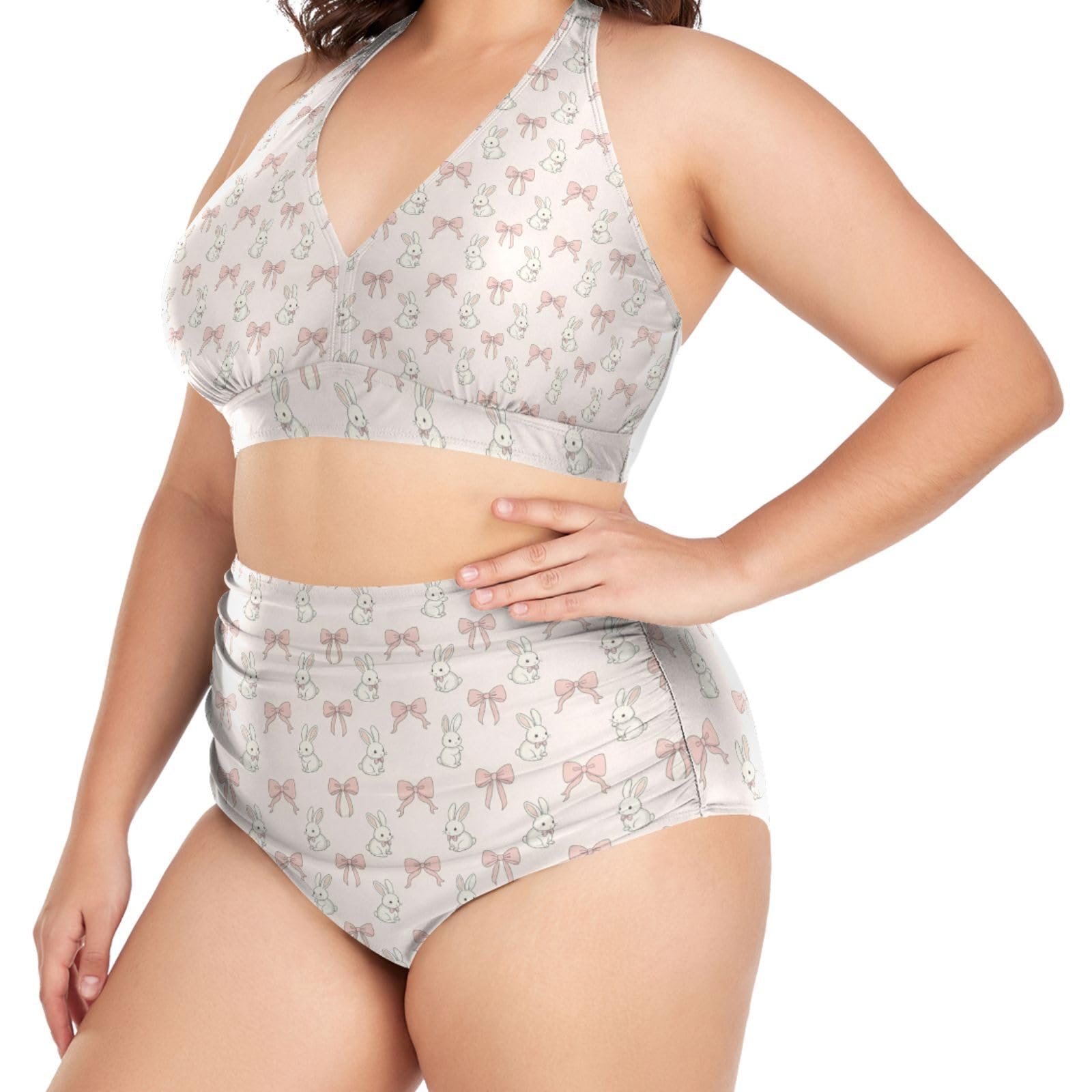 FRODOTGV Curvy - Costume da bagno a due pezzi da donna, taglia L-4XL