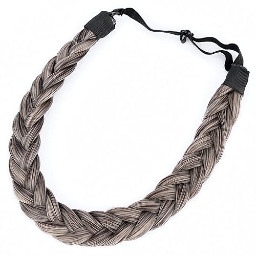 Miniatura 7 de DIGUAN Diadema trenzada de cabello sintético con trenzas anchas trenzadas, accesorio de belleza para mujeres y niñas, 1.94oz (tostado chocolate)