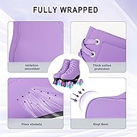 Vista 4 de XUDREZ - Patines de ruedas de piel sintética de doble fila para mujer