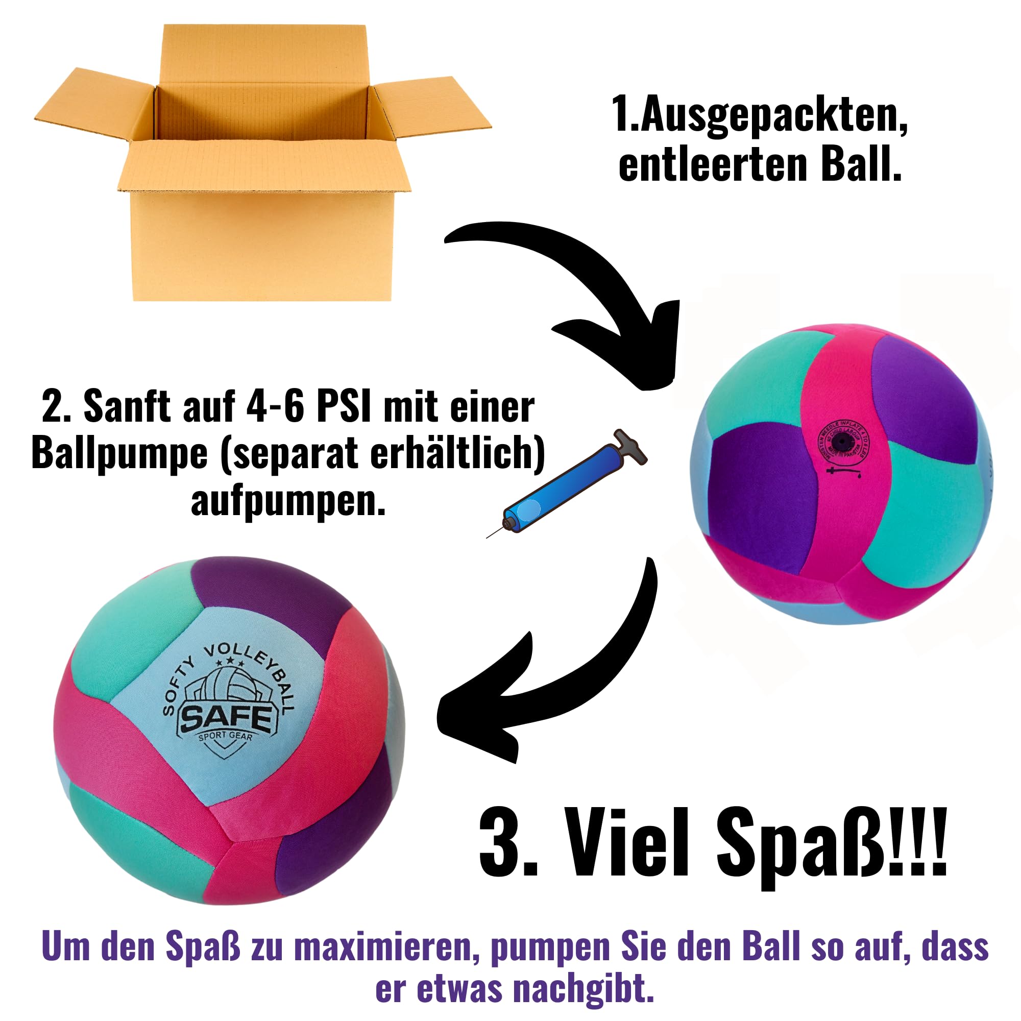 Safe Sport Gear - Softy Volleyball - Superweicher - Perfekter für Kinder und Erwachsene – Indoor- und Outdoor-Spiel – Realistisches Gefühl und Sprung