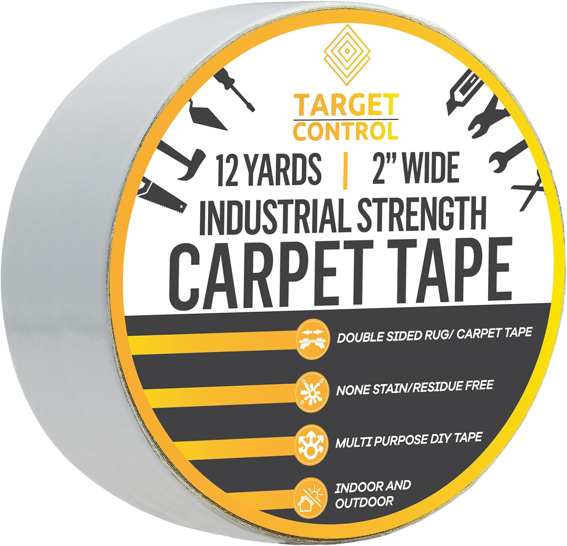 Target Control™ 2"x12 Yards Carpet Tape Double Sided, Rug Tape