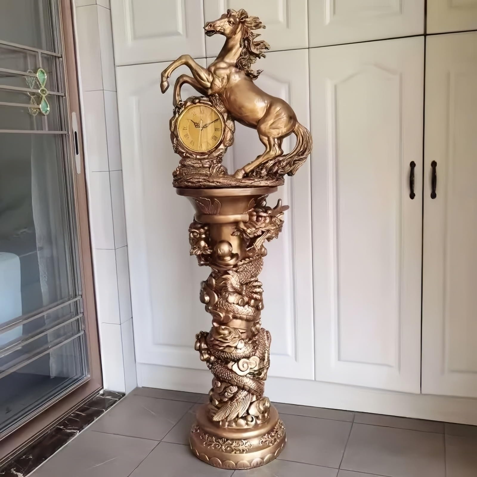 Reloj de pie Pedestal de columna silenciosa cuarzo con reloj suelo