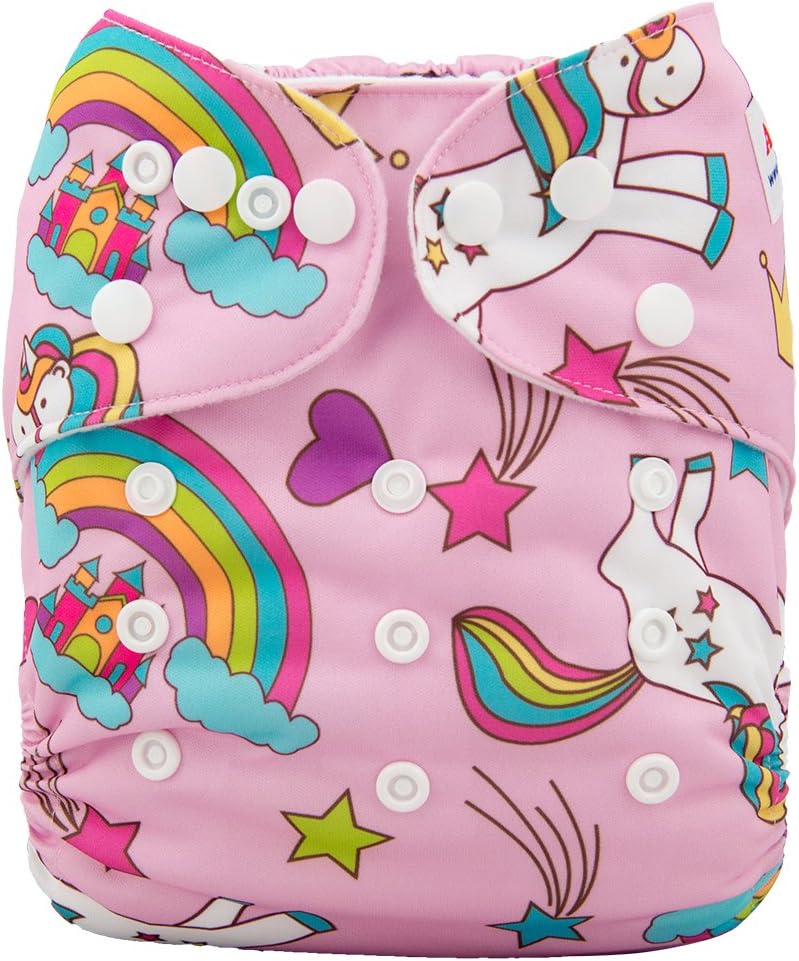 ALVABABY Cloth Diaper One Size Adjustable Reuseable Washable Nappy One Pack with 2 Inserts H071