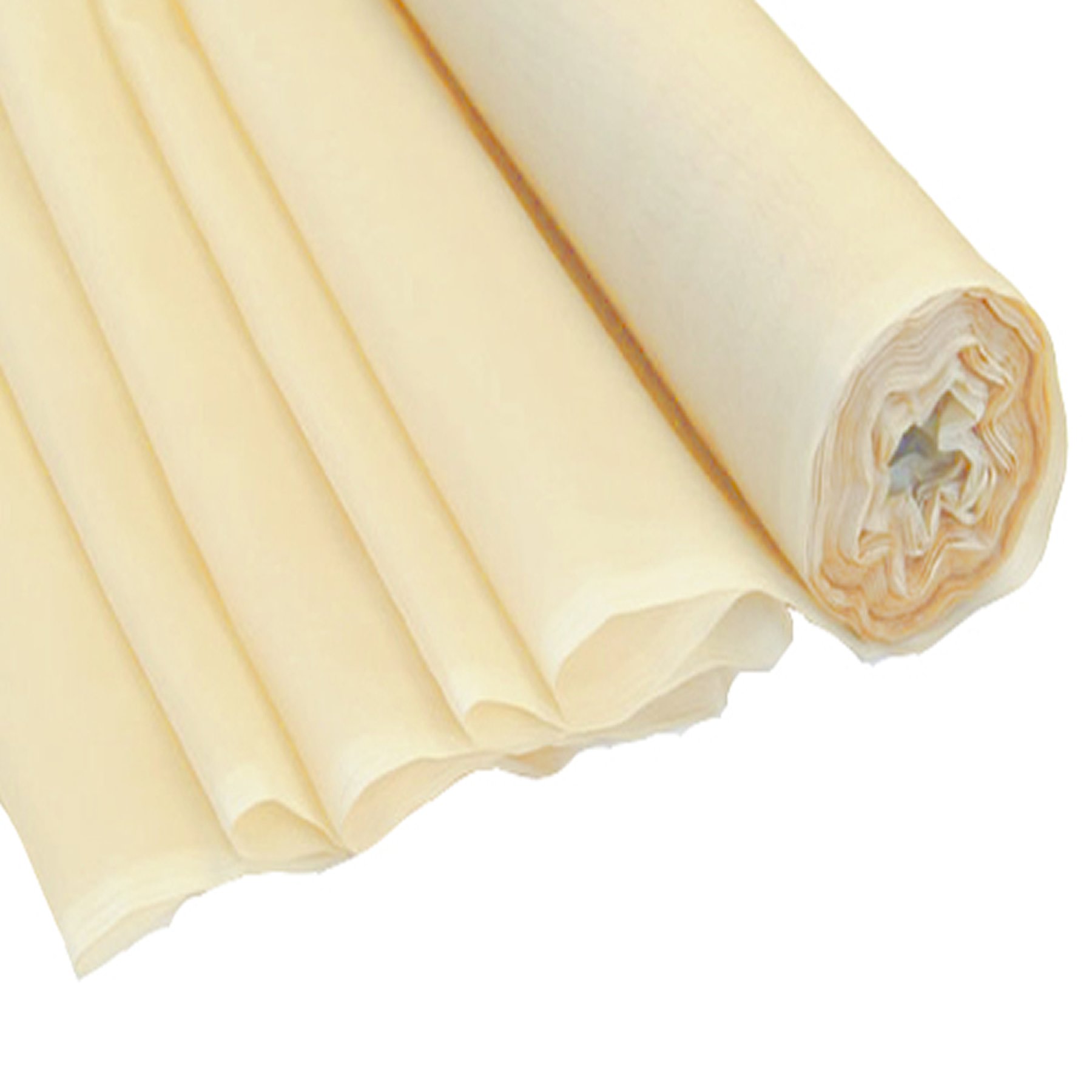 Plain Woven Voile Net Curtain Fabric Finished In Cream - 150CM / 58" Wide - Sold By the Metre