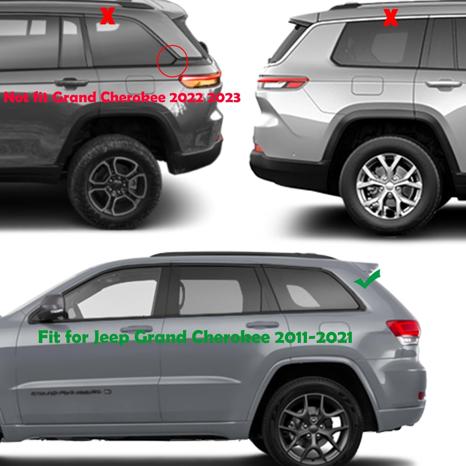 Zxiaochun Rear Side Window American Flag Decal Compatible with 2011-2015 2016 2017 2018 2019 2020 2021 Jeep Grand Cherokee Accessories, Precut Back Side Window USA Flag Vinyl Sticker(Matte Black)
