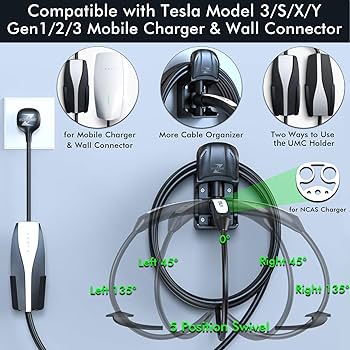 Amazon.co.jp: Tesla 充電器ホルダー ウォールマウント EV 充電