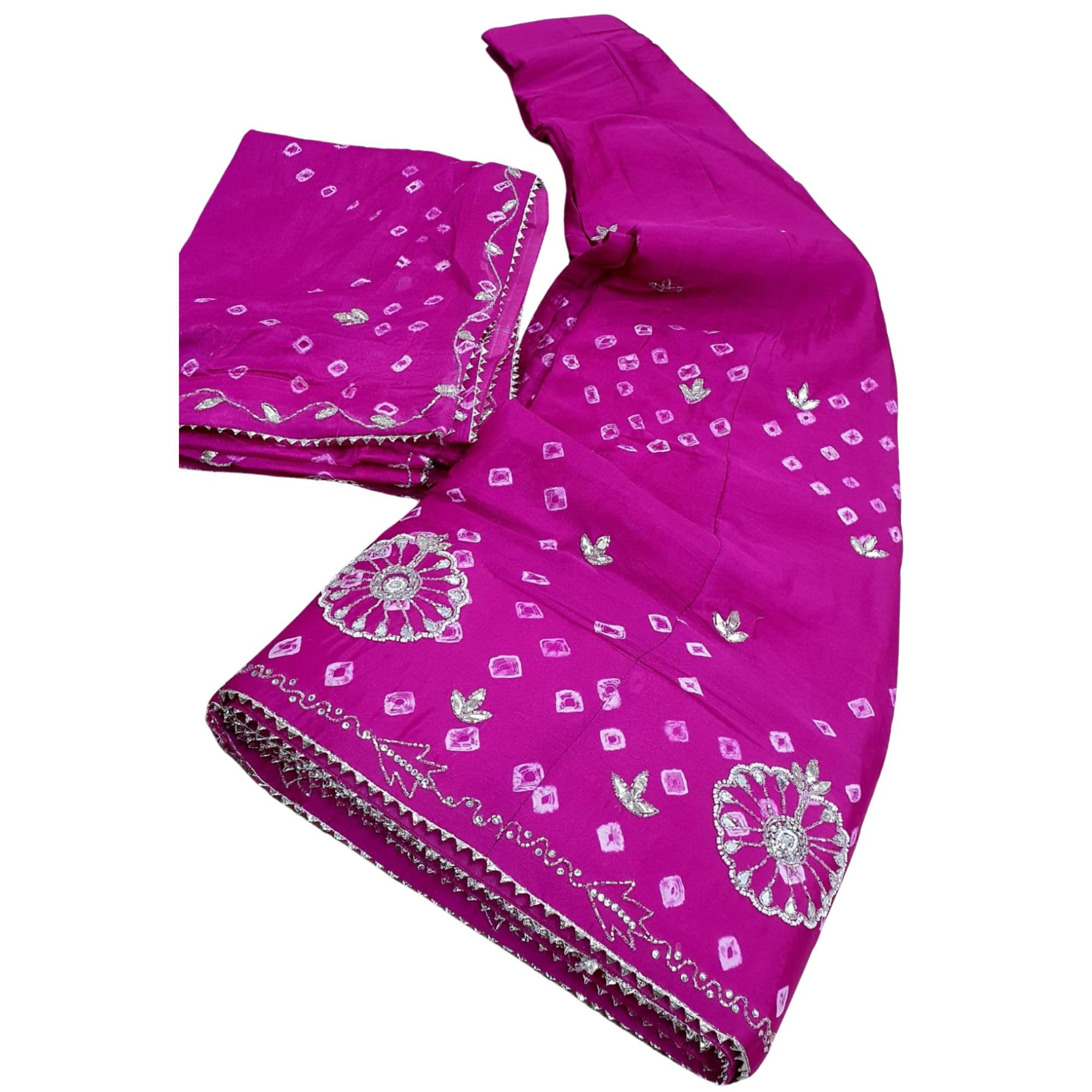 pareek collection Women's Pure D-Chinnon Lehenga & Dupatta Set with Fancy Handwork, Katdana & Gota Patti Work Stitched with Lining & Can-Can-picture-36