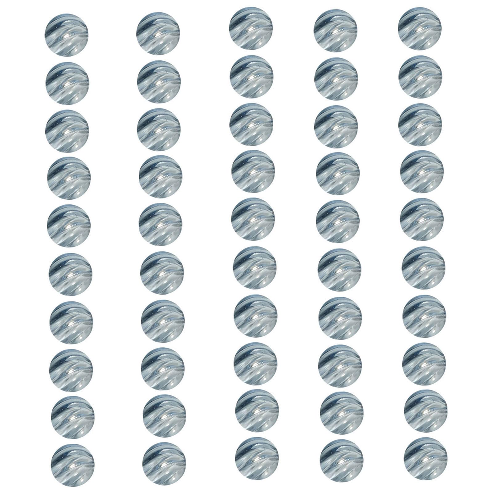 Tsophreniq 50Pcs 14mm Striped Clear Glass Beads for Necklace Bracelets Jewelry Making Sewing Craft Clothing Embellishment Craft Beads Glass
