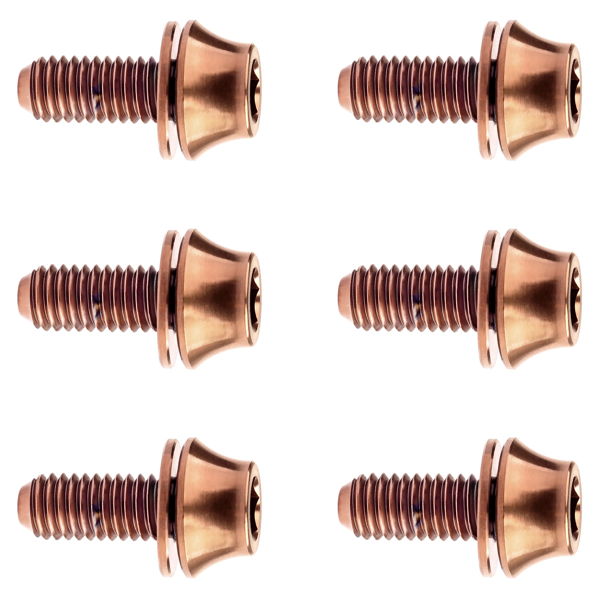 DWAMMEBRS Bolt M5x12mm Ti Screws with Washer For Bike Water Bottle Cages Park Of 6(Bronze)