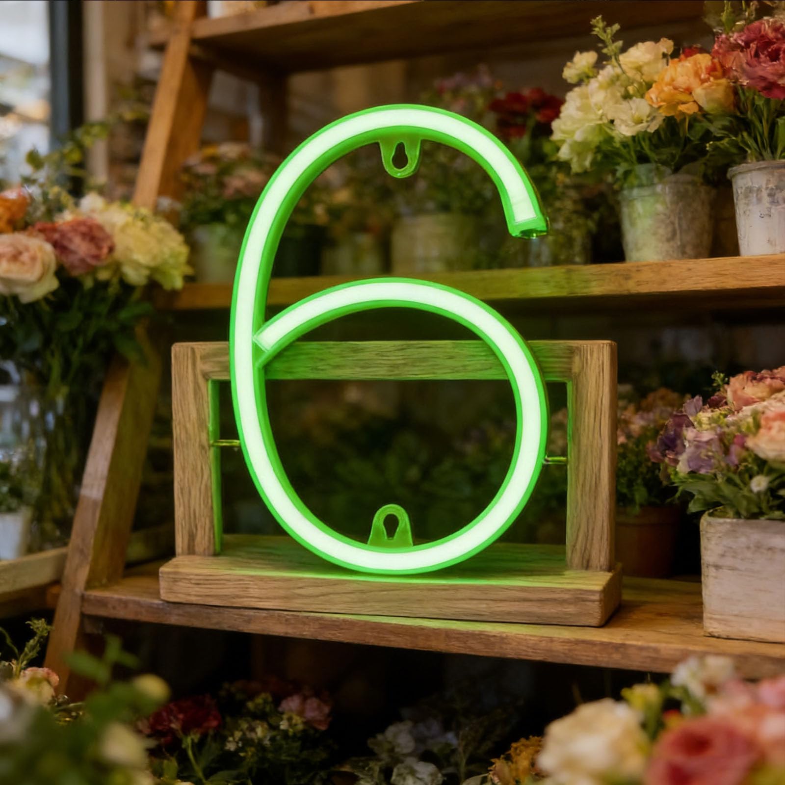 LED Green Neon Letter Signs Night Light Battery or USB Operated LED Marquee Letters Neon Art Decorative Lights Wall Decor for Bookshelf Decor Office Welcome Sign Festival Events DIY Projec( number 6 ) — image 1