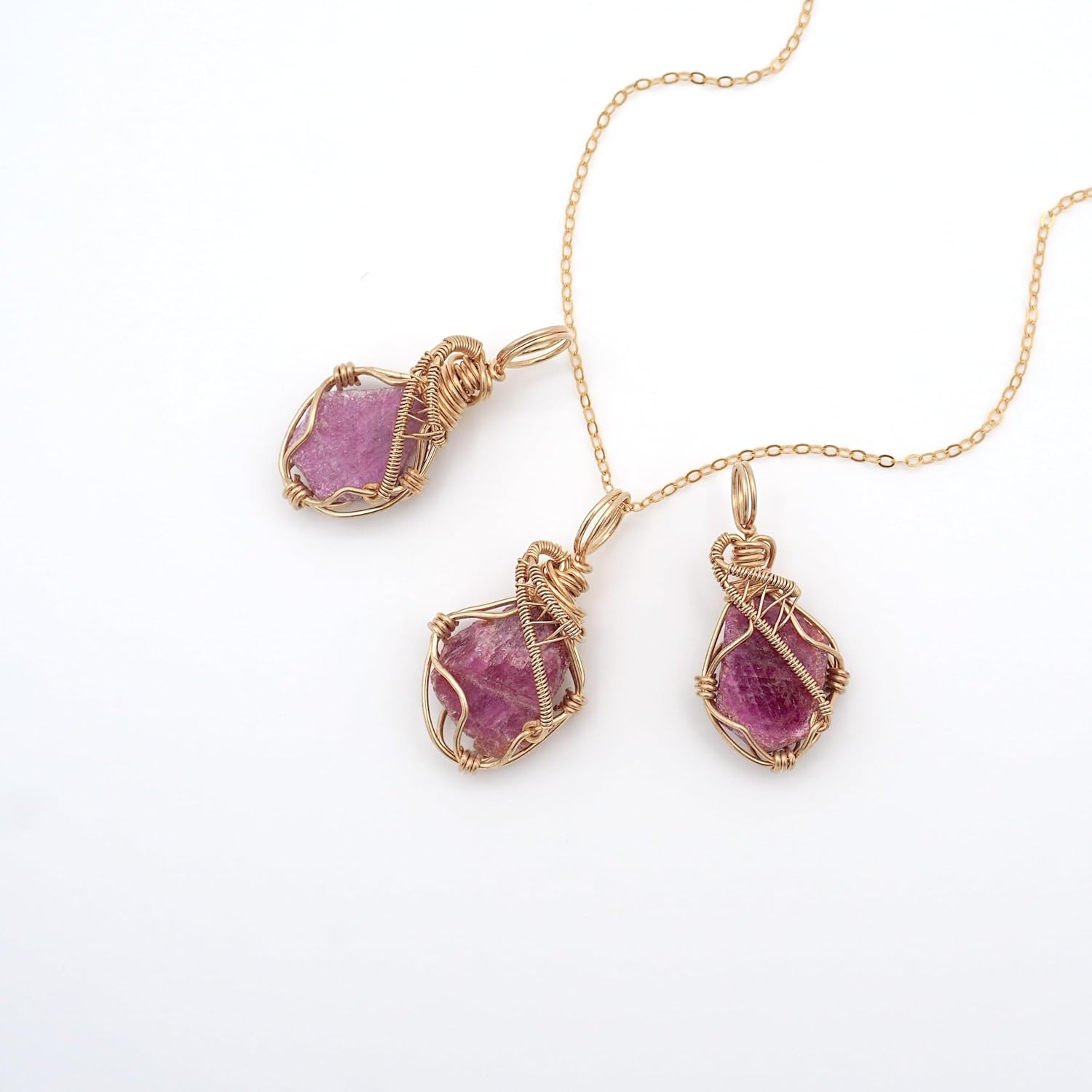 Designs by Nature Gems Raw Pendant Necklace – Wedding Gift Jewelry, 18" 14k Gold Filled Chain - Image 6