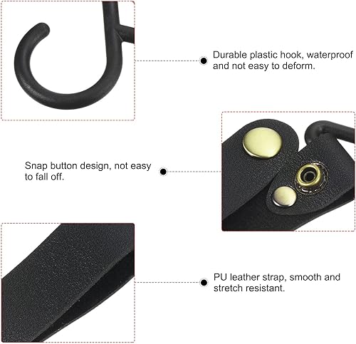 Miniatura 4 de MECCANIXITY Ganchos de cuero sintético en S para estantes, ganchos de campamento, accesorios de plástico para colgar ollas, sartenes, utensilios,