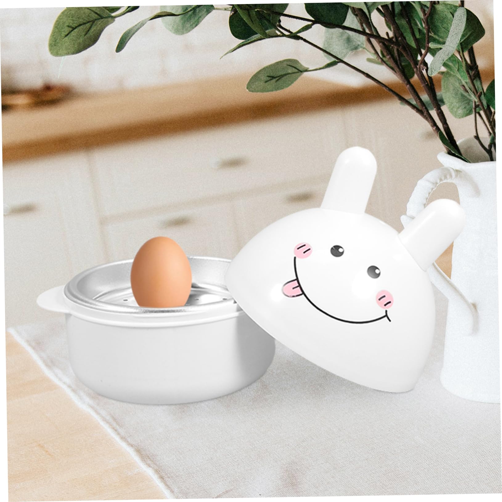 OFFSCH Reusable Cartoon Egg Poacher Microwavable Egg Maker for Easy Steaming and Poaching Practical Kitchen Tool for Breakfast Compact Design for Microwave Use