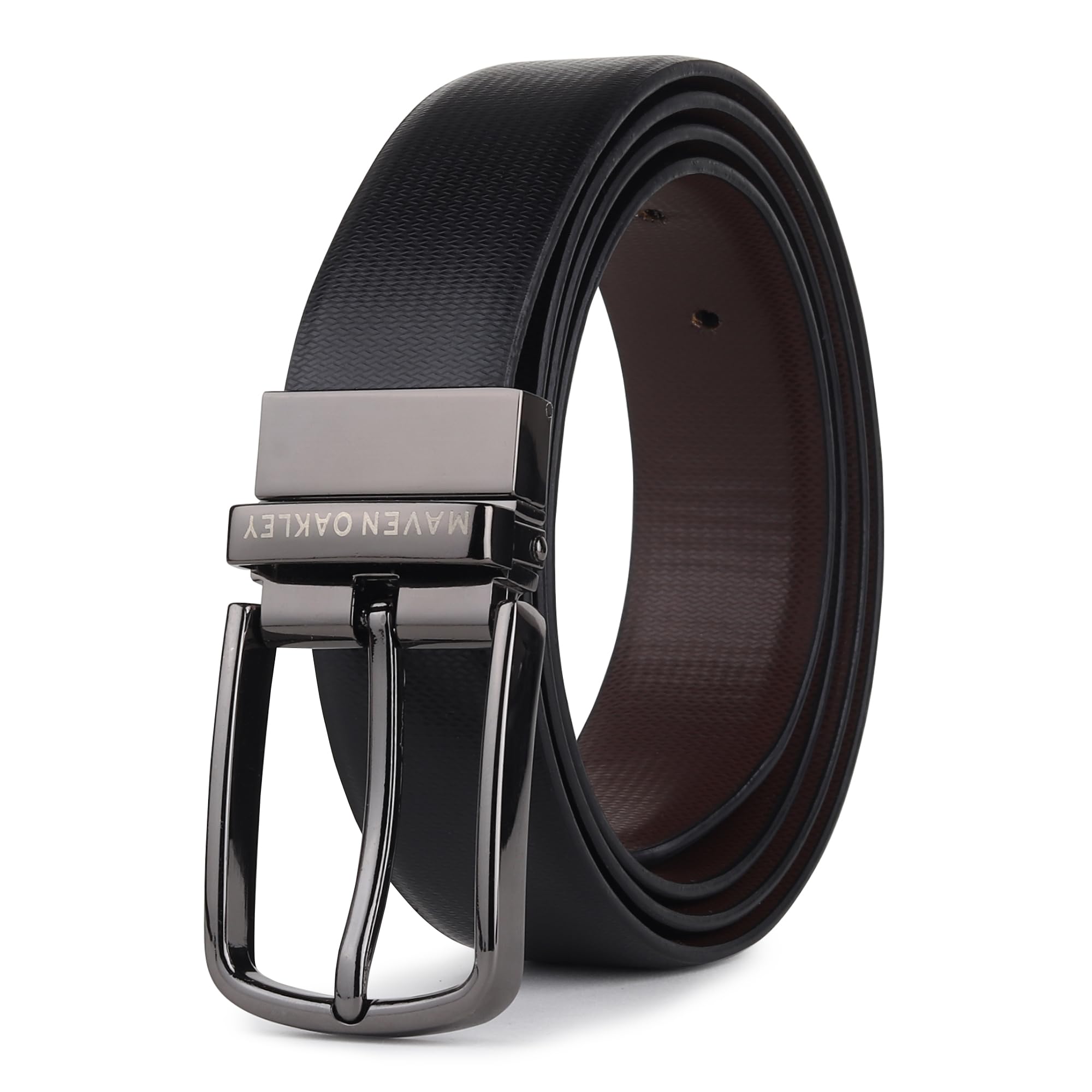 Belts for Men PU Leather Original, Reversible Formal & Casual Leather Belt with Solid Metal Curved Buckle – Stylish Belt-image-42