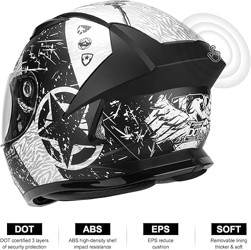 Miniatura 3 de JAGASOL DOT Lightweight Full Face Motorcycle Street Bike Helmets with Extra Tinted Visor for Adults Men and Women, DOT Approved