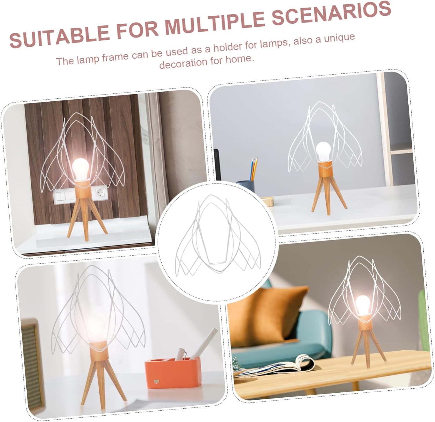 PRETYZOOM Iron Lamp Shade Frame Diy Lampshade Making Frame Rack for Table Lights Woven Lampshade Bracket Modern Light Fixture