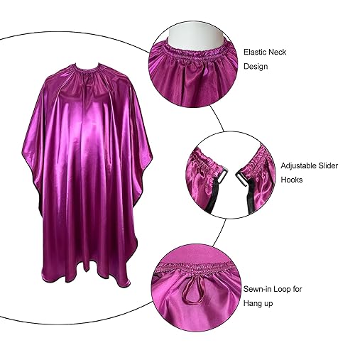 Miniatura 3 de Pelocapa Capas de peluquería para clientes, capa de tinte para el cabello con ganchos elásticos, impermeable, para corte de pelo, cabo de peluquería