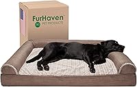 Vista 13 de Furhaven Pet – Sofá de felpa ortopédica para perro, cama con forma de L, tumbona ergonómica con contorno de cuna, cama para perros y gatos, varios