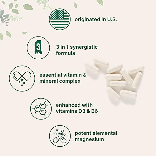 Miniatura 4 de Micro Ingredients Citrato de magnesio de 400 mg, 240 cápsulas | con vitamina D3 1000IU y B6 | Salud muscular, cardíaca y digestiva | Complejo de