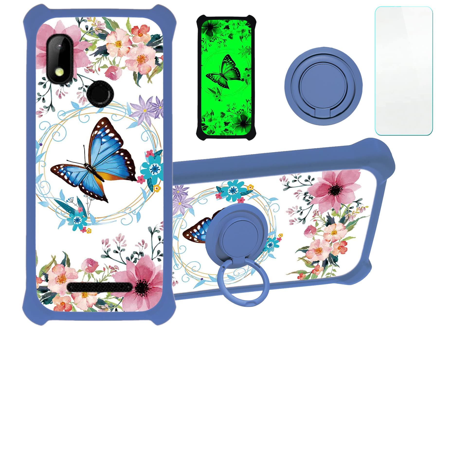 HotPepper Chilaca 6.5" Case Compatible with Hot Pepper Chilaca Plus Phone Case HPPL60A Cover [with Tempered Glass Screen Protector][Hard PC + Soft Silicone][Ring Support] YGL-LHD