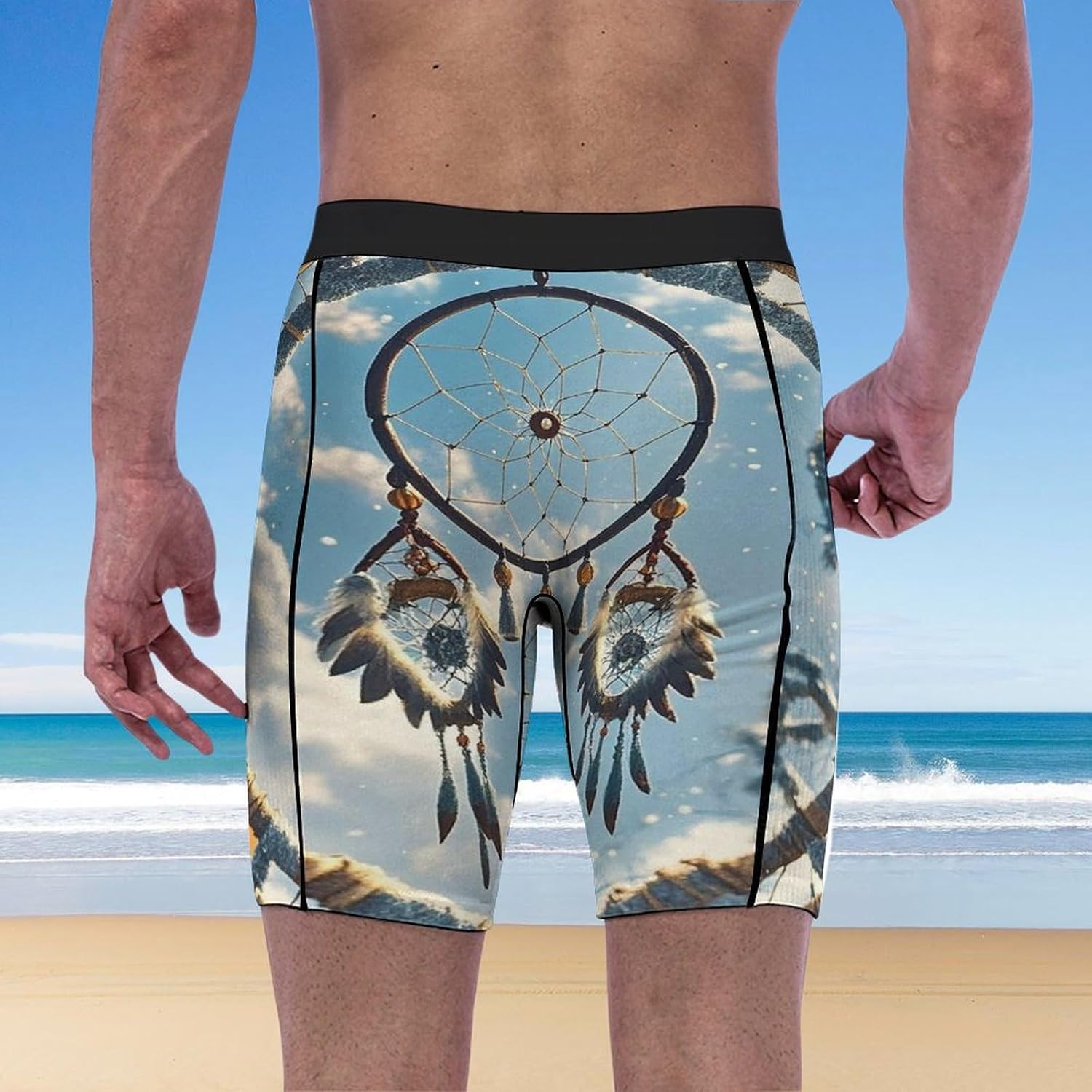 Native American Dream Catcher Compression Shorts Men Spandex Sport Shorts Workout Performance Baselayer Underwear