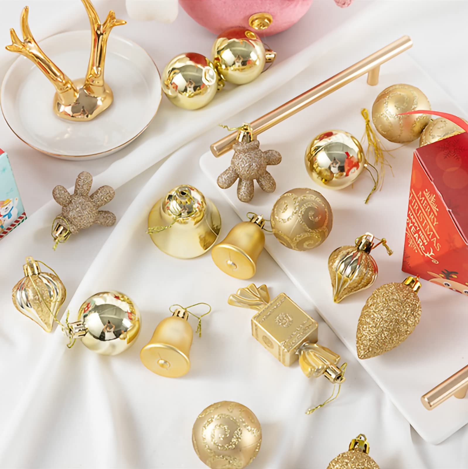 Palline di Natale 12pcs Palle di Natale Ornamenti Shatterproof Decorazioni Natalizie Appeso Palla d'attaccatura for Vacanze Decorazione for Feste Nozze, 60mm / 2.36" Decorazioni(B)