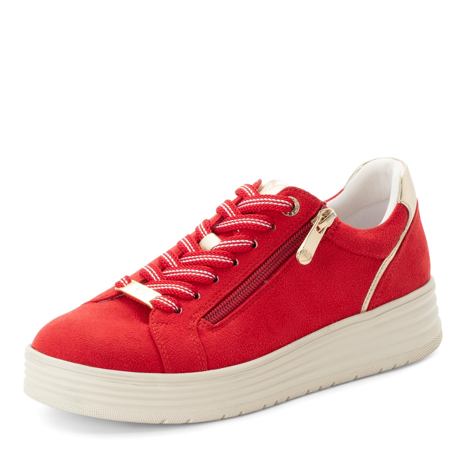 MARCO TOZZI Women's Platform Trainers with Laces Leisure, Cherry Comb, 5 UK