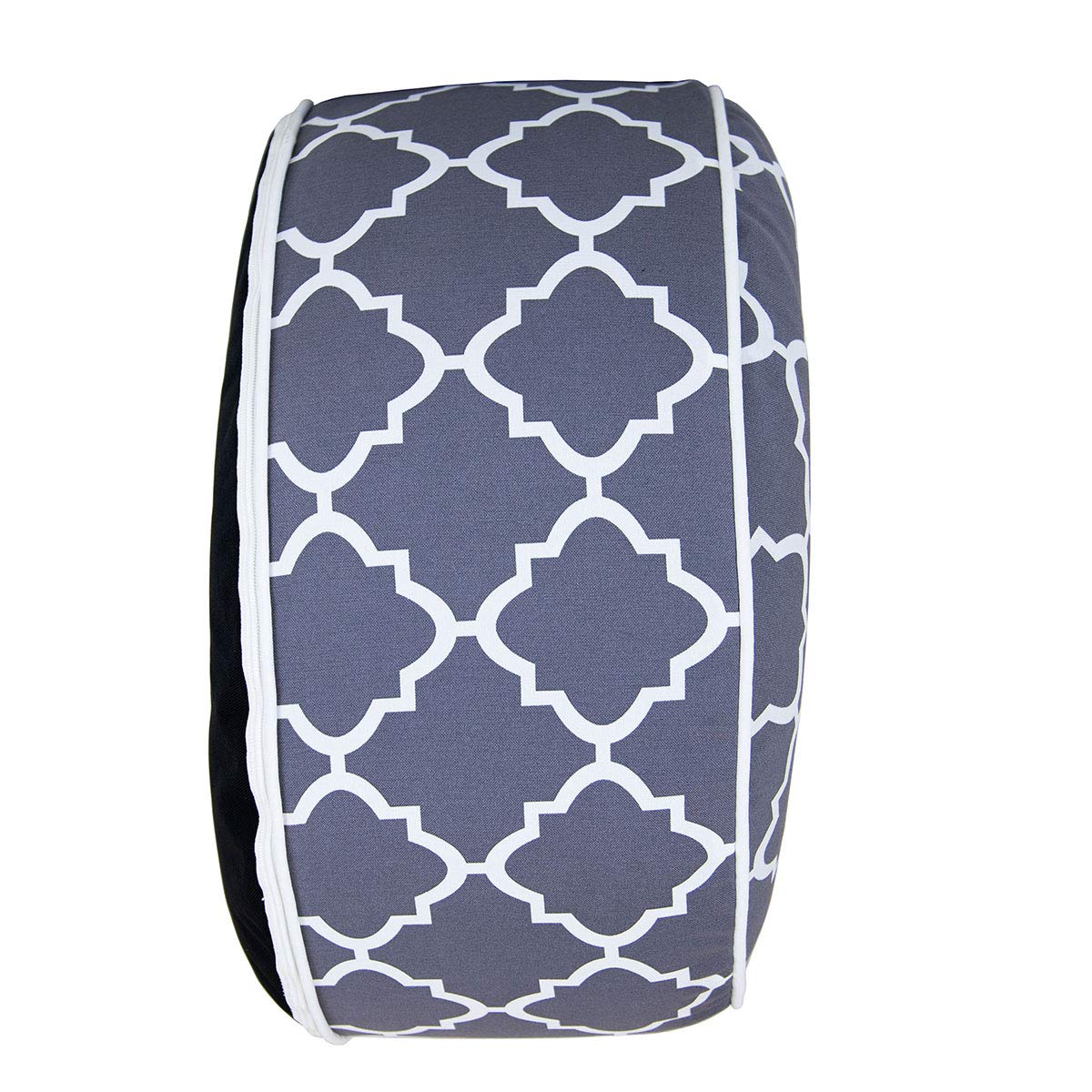 CHARLES BENTLEY Pouf Repose-Pieds Gonflable imperméable, Gris, pour Jardin ou intérieur, Tissu résistant, léger et Confortable, diamètre 53cm, Hauteur 23cm