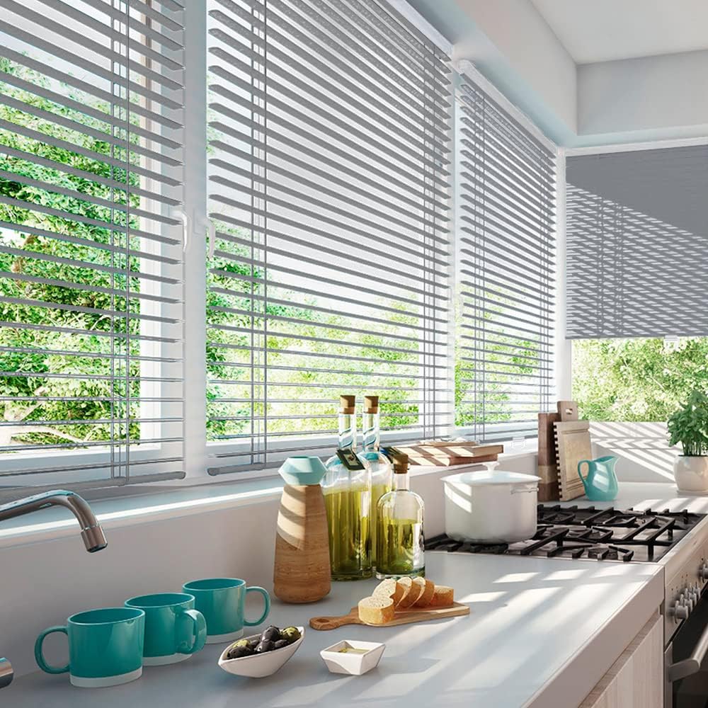Didoya Aluminum Mini Blinds Cordless, Room Darkening Blinds