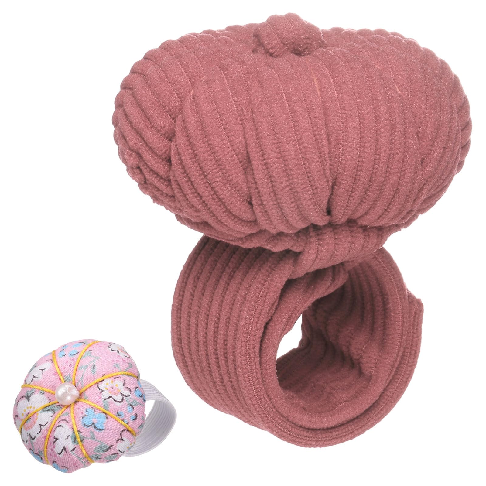 HARFINGTON Handgelenknadelkissen, Nähnadel, Nadelkissen, verstellbarer Riemen mit elastischem Band, Fingerring, Nadelkissen, passend für alle Handgelenkgrößen zum Nähen, Quilten, Handarbeiten, Basteln