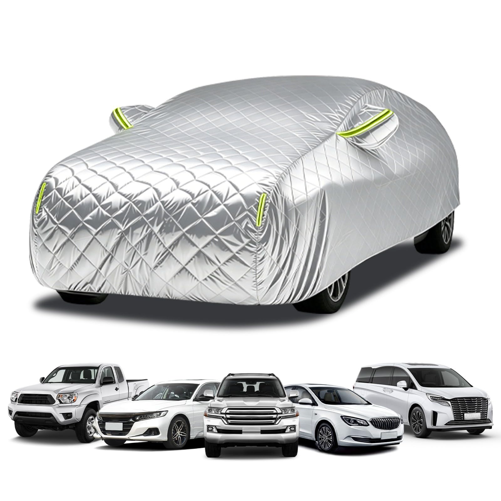 Funda Coche Exterior Anti-Granizo para Citroen C5 Aircross (2025,2026), Engrosado Premium Cubre Coche Antilluvia Coberturas Completas Impermeable Antigranizo-Plata