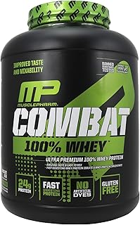 MusclePharm Combat 100% Whey, Muscle-Building Whey Protein Powder, Chocolate Milk, 5 Pounds, 67 Servings