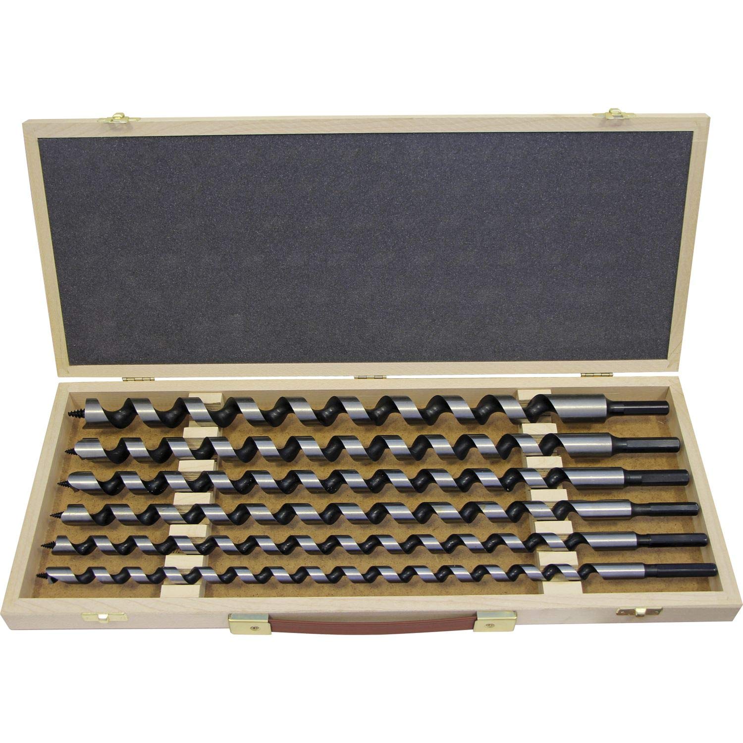 FISCH 00800006K4604 - Set di 6 punte per trapano a serpente, lunghezza 460 mm, in cassetta di legno