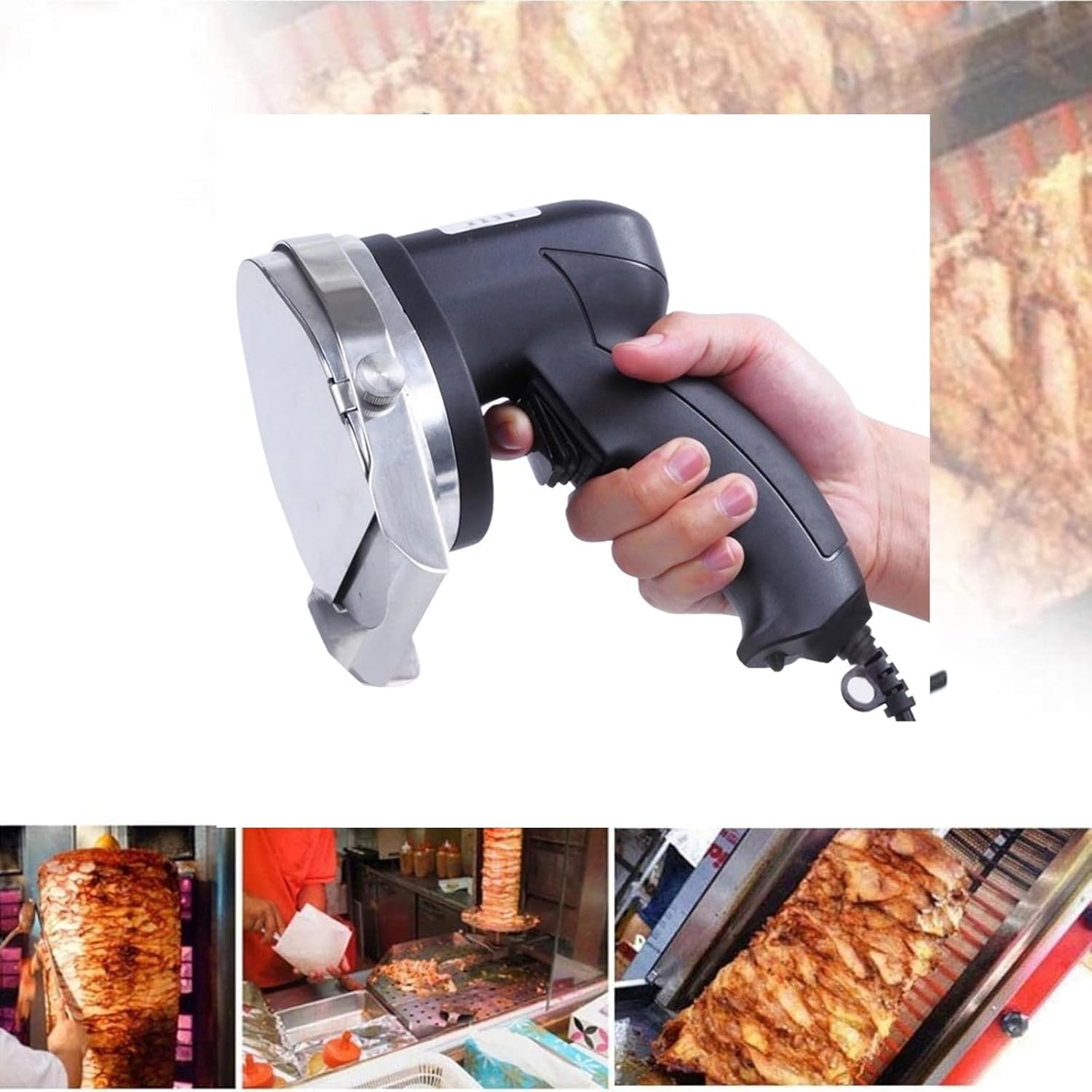 Electric Kebab Knife,can Adjust the Thicknes Electric Kebab Slicer Handheld Turkish Kebab Knife Electric Machine Cleaver Machine Stainless Steel Kebab Gyro Knife