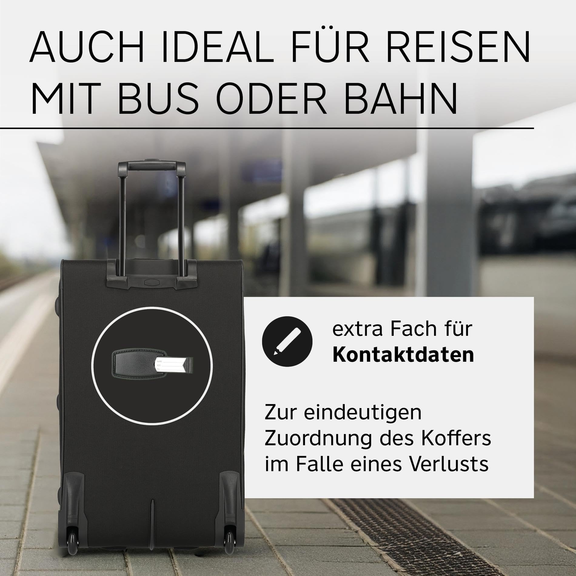 Orlando paklite Reisekoffer 73 cm 80 Liter Rollkoffer groß Weichschalen Trolley