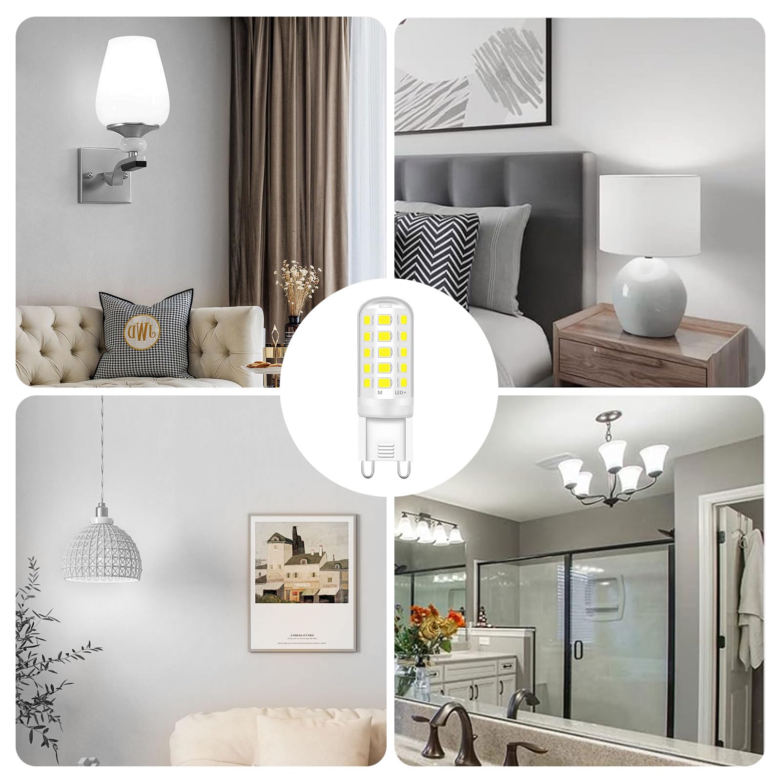 8 Ampoules LED G9 YIIFELL - 5W Équivalent 50W - 6000K Blanc Froid - Non Dimmable 220-240V