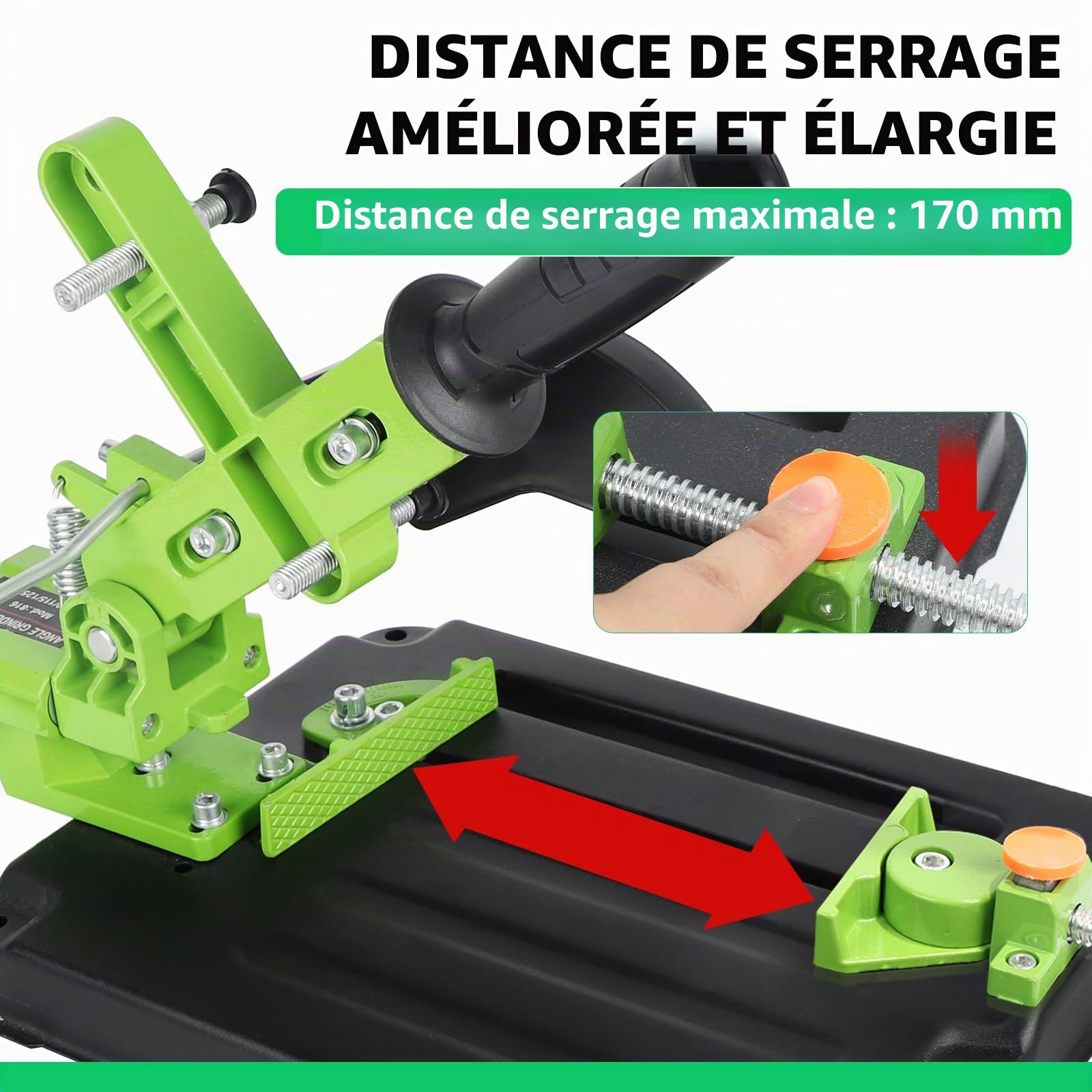 SWAWIS Support de meuleuse d'angle pour barre de traction multifonction 100/115/125