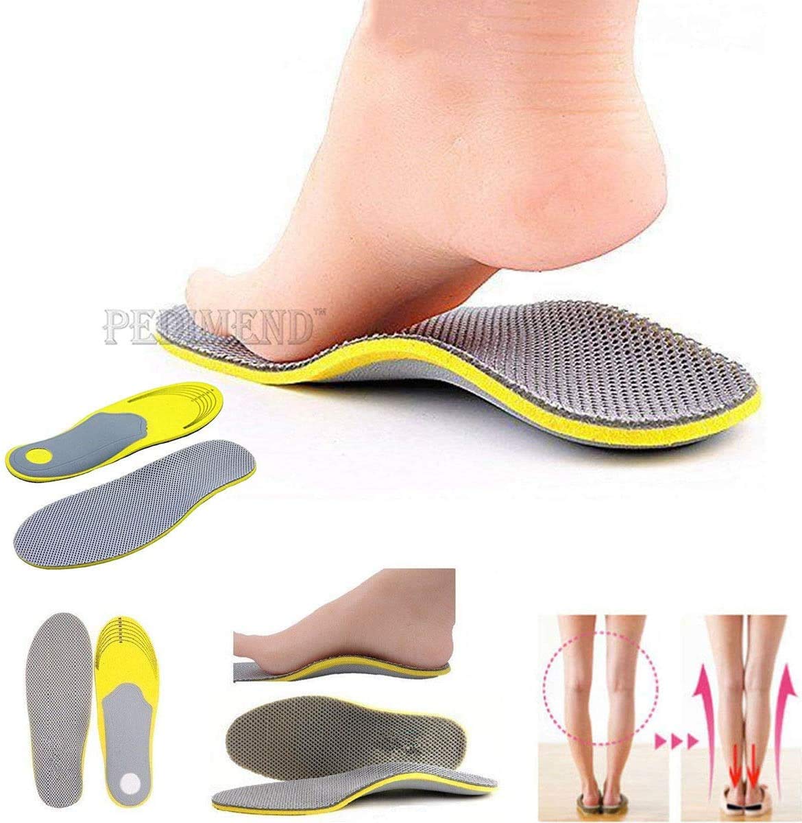 Pedimendtm 2 paia di scarpe da sandali pantofole lavoro escursionismo Walking bagagliaio, inserti per piedi piatti | Foot supporto plantare ortesi plantari | per uomini e donne sollevare cuscino |